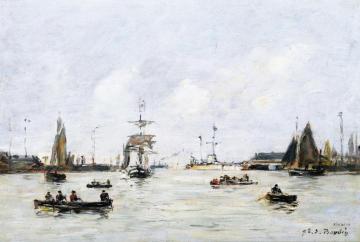 Le Havre, the Outer Harbor Artwork by Eugène-Louis Boudin