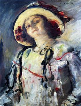 Wilhelmine in a Yellow Hat Artwork by Lovis Corinth