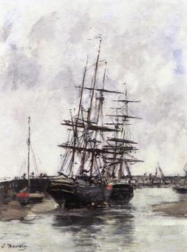 Trouville, the Jetty, Low Tide Artwork by Eugène-Louis Boudin