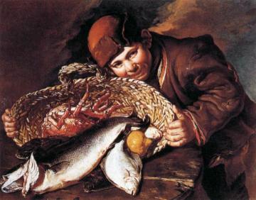 Boy with a Basket of Fish Artwork by Giacomo Ceruti