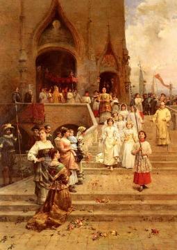 The Confirmation Procession Artwork by Cesare Auguste Detti