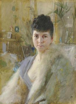 Portrait of a Lady in a Drawing Room Artwork by Anders Zorn