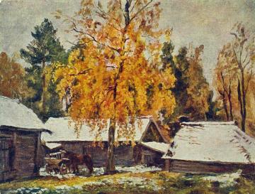 First Snow Artwork by Pyotr Konchalovsky