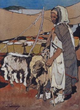 Herdsman of the Atlas Mountains Artwork by Léon Cauvy
