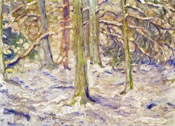 Snow Covered Wood Artwork by Franz Marc