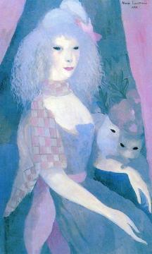 Woman With Cats Artwork by Marie Laurencin