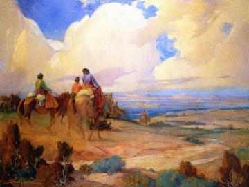 Navajos On The Way To Laguna Fiesta Artwork by Ira Diamond Gerald Cassidy