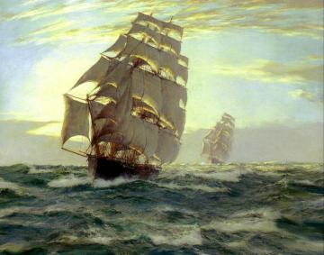 Cutty Sark And Thermopylae Artwork by Montague Dawson