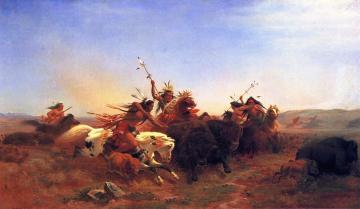 Buffalo Hunt Artwork by Charles Ferdinand Wimar
