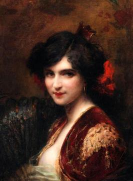 Portrait Of A Spanish Lady Artwork by Henri Adrien Tanoux