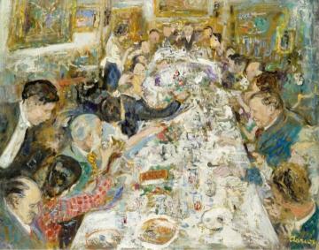 The Dinner Of Artists Making Up By Monsieur And Madame Paul Petrides Artwork by Lucien Adrion