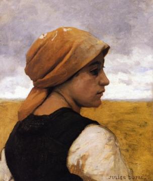 Peasant Woman in Profile Artwork by Julien Dupre