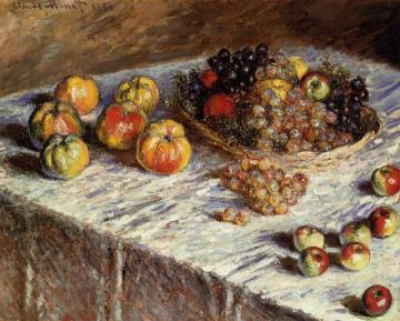 Still Life - Apples and Grapes Artwork by Claude Oscar Monet
