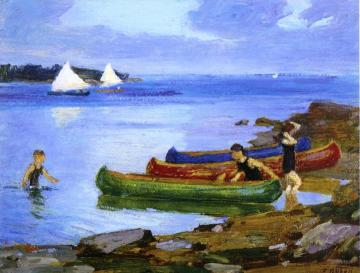 Canoeing Artwork by Edward Potthast
