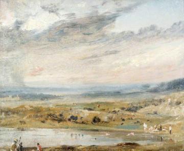 Hampstead Heath With Pond And Bathers Artwork by John Constable