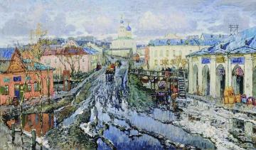 A Street of a Provincial Town Artwork by Konstantin Gorbatov