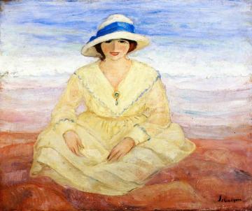 Woman Seated on the Beach Artwork by Henri Lebasque