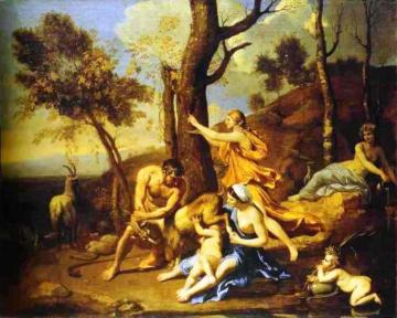 The Infant Jupiter Nurtured by the Goat Amalthea Artwork by Nicolas Poussin