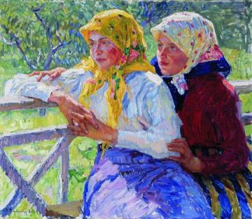 Peasant Girls Artwork by Nikolai Petrovich Bogdanov-belsky