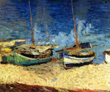 Some Boats Beached On The Strand At Collioure Artwork by Henri Martin