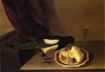 Magpie Eating Cake Artwork by Rubens Peale