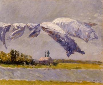 Laundry Drying, Petit Gennevilliers Artwork by Gustave Caillebotte