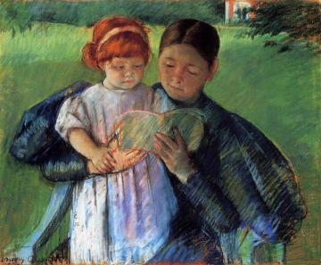 Nurse Reading to a Little Girl Artwork by Mary Cassatt