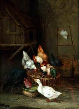 Poultry Artwork by Claude Guilleminet