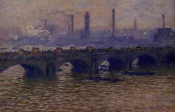Waterloo Bridge, Grey Weather Artwork by Claude Oscar Monet