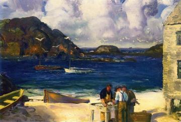 Fishing Harbor, Monhegan Island Artwork by George Wesley Bellows