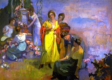 The Yellow Dress Artwork by Franz Bischoff