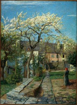 Cherry Tree In Blossom Artwork by Carlo Fornara