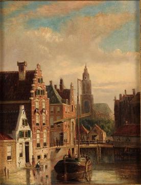 Dutch Cityscape Artwork by Johannes Frederik Hulk