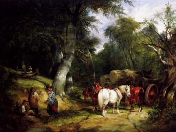 Carting Timber In The New Forest Artwork by William Shayer Snr