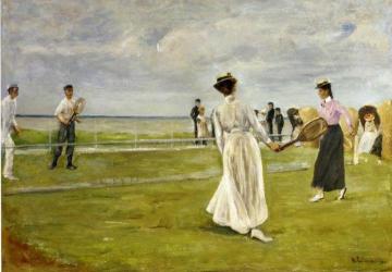 Tennis Game by the Sea Artwork by Max Liebermann