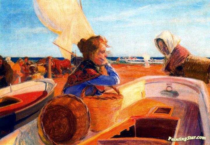 Esperando la pesca Artwork by Jose Mongrell Torrent