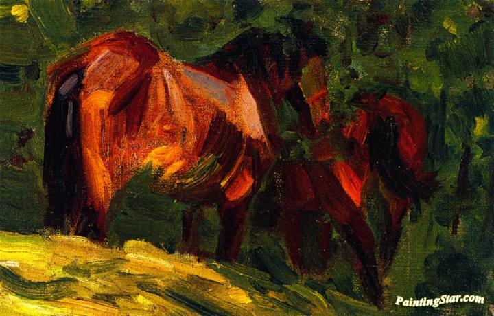 Sketch of Horses II Artwork by Franz Marc
