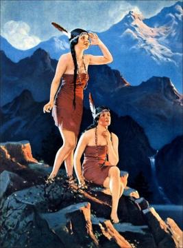 Two Indian Maidens On The Rock Artwork by Edward Mason Eggleston