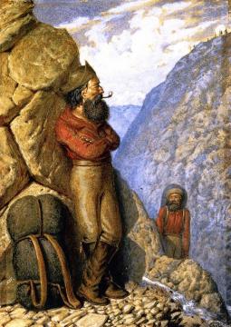 Miners in the Leather Pass, Rocky Mountains Artwork by William George Richardson Hind