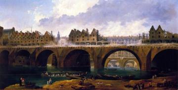 Demilishing The Buildings On The Pont Notre-dame In Paris, 1786 Artwork by Hubert Robert
