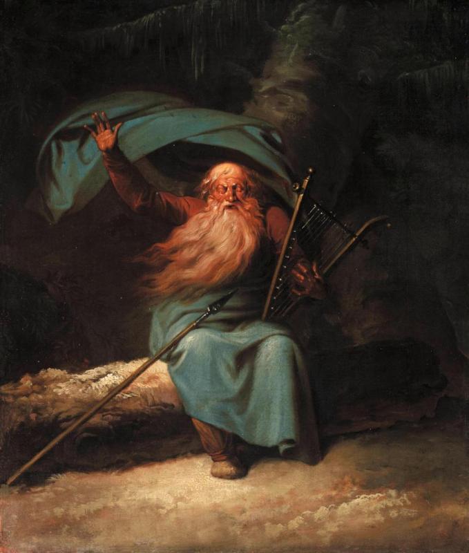 Ossian: The Old Blind Scottish Bard Singing His Swan Song To The Harp Artwork by Nicolai Abraham Abildgaard