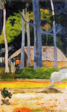 Cabin under the Trees Artwork by Paul Gauguin