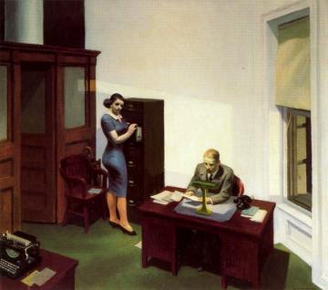 Office At Night Artwork by Edward Hopper