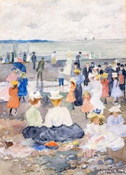 On the Beach Artwork by Maurice Prendergast