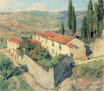 Valley Of The Mugnone Artwork by Willard Leroy Metcalf