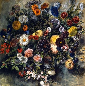 Bouquet of Flowers Artwork by Eugène Delacroix