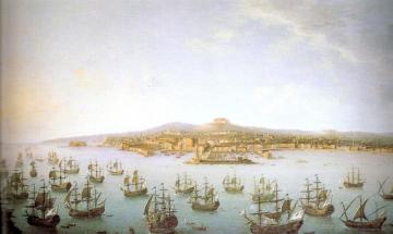 Departure Of Charles De Bourbon For Spain Seen From The Sea Artwork by Antonio Joli