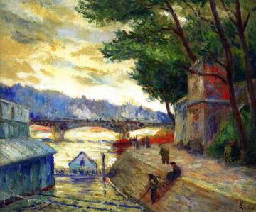 Banks of the Seine at Paris Artwork by Maximilien Luce