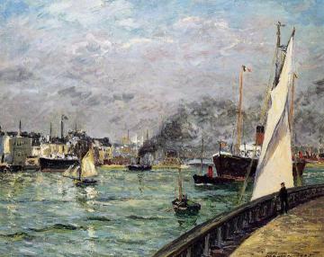 Departure of a Cargo Ship, Le Havre Artwork by Maxime Maufra