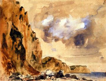 Cliffs In Normandy Artwork by Eugène Delacroix